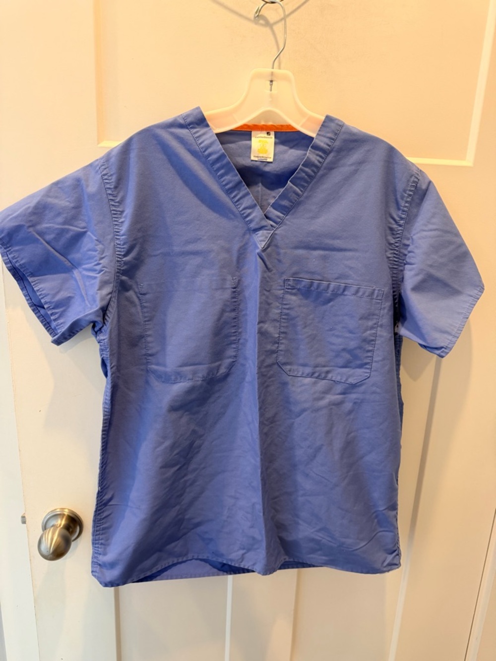 Standard Textile Blue Scrub Top Small Medical Uniform V-Neck Healthcare Shirt